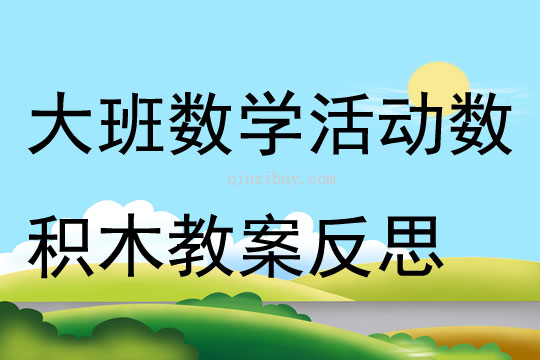 大班數學優質課數積木教案反思