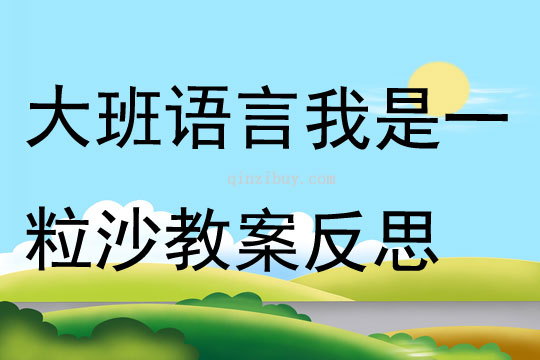 大班語言我是一粒沙教案反思