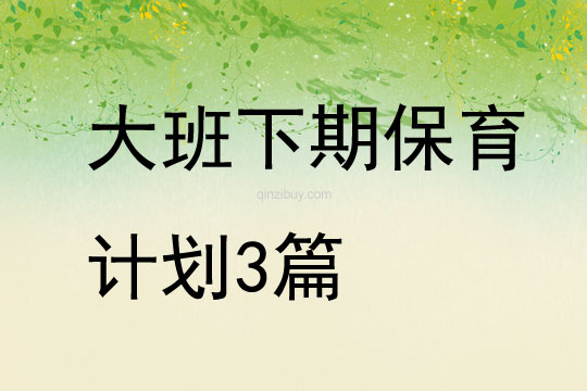 大班下期保育計劃3篇