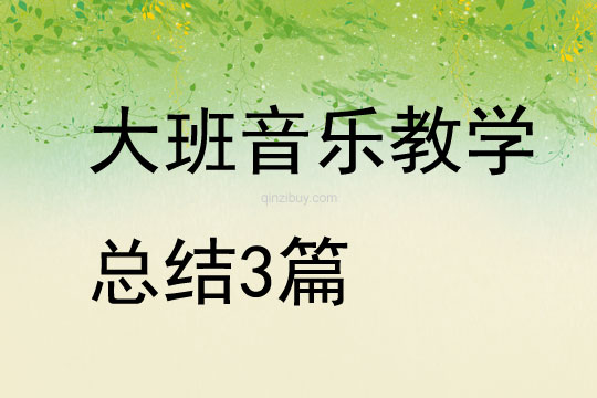 大班音樂教學(xué)總結(jié)3篇