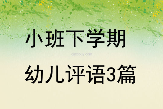 小班下學期幼兒評語3篇