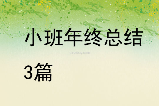 幼兒小班年終總結3篇