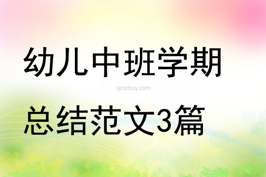 幼兒中班學期總結范文3篇