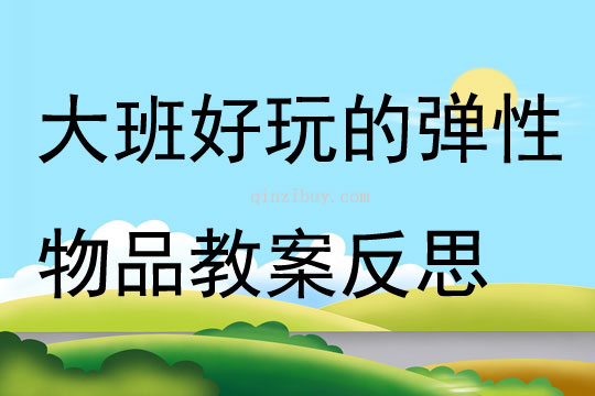 大班數(shù)學(xué)好玩的彈性物品教案反思