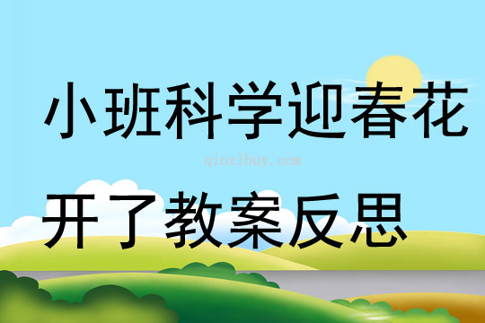 小班科學迎春花開了教案反思