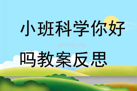 小班科學你好嗎教案反思