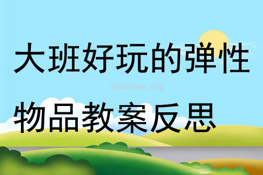 大班科學(xué)公開(kāi)課好玩的彈性物品教案反思