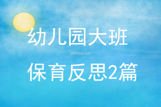 幼兒園大班保育反思2篇