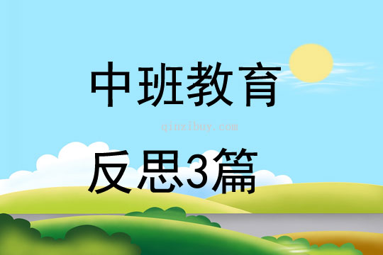 中班教育反思3篇