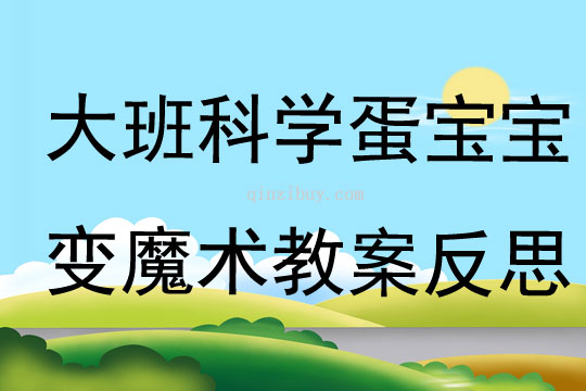 大班科學蛋寶寶變魔術教案反思
