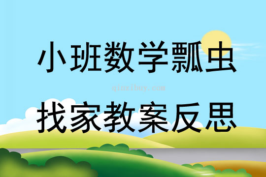 小班數(shù)學(xué)公開(kāi)課瓢蟲(chóng)找家教案反思