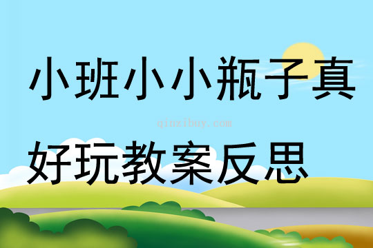 小班游戲小小瓶子真好玩教案反思