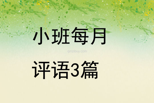 小班每月評語3篇
