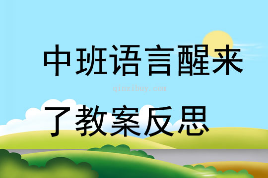 中班語言醒來了教案反思