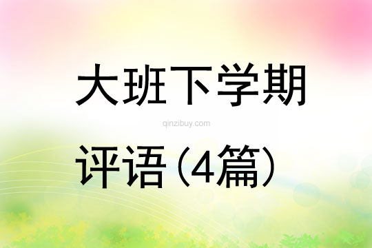 大班下學期評語(4篇)