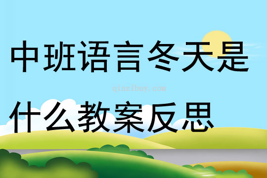 中班語言公開課冬天是什么教案反思