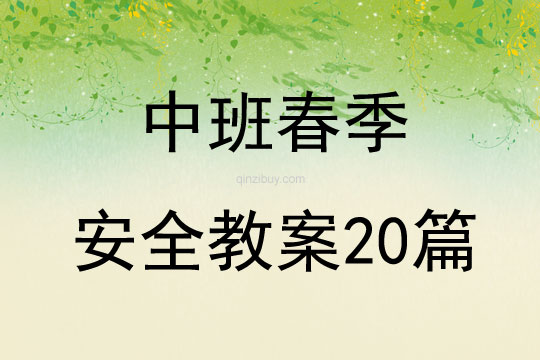 中班春季安全教案20篇