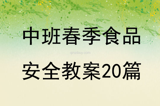 中班春季食品安全教案20篇