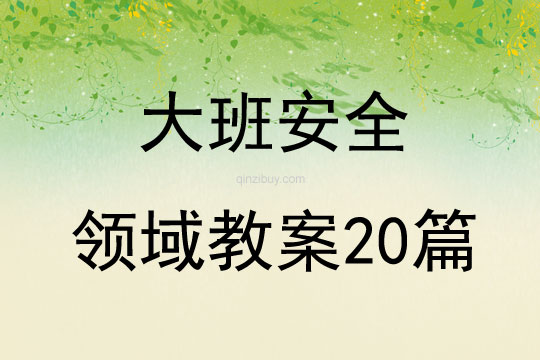 大班安全領(lǐng)域教案20篇