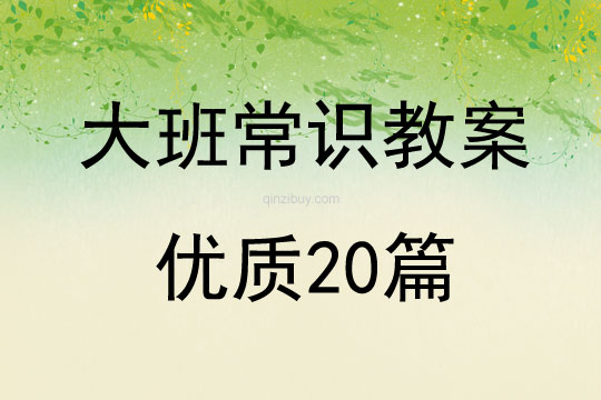 大班常識教案優質20篇