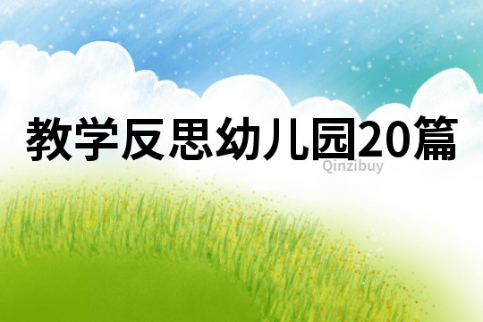 教學反思幼兒園20篇