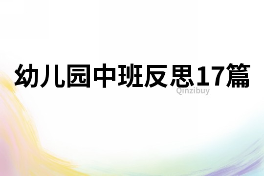 幼兒園中班反思17篇