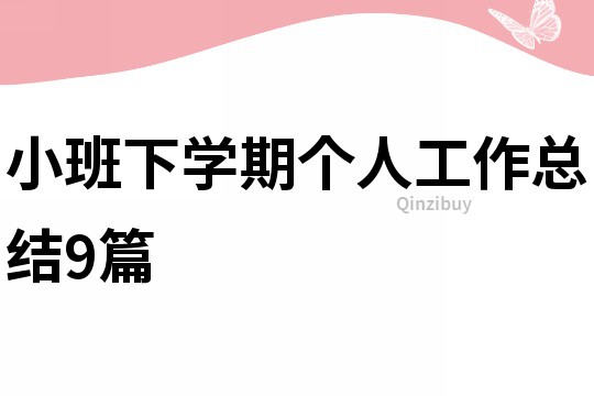 小班下學期個人工作總結9篇