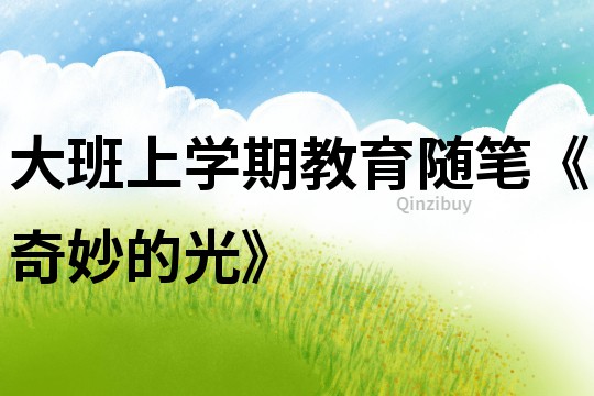 大班上學期教育隨筆《奇妙的光》