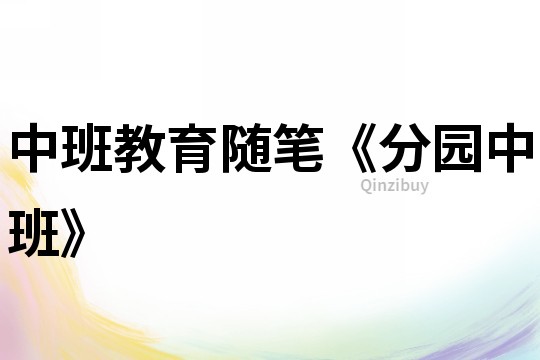 中班教育隨筆《分園中班》
