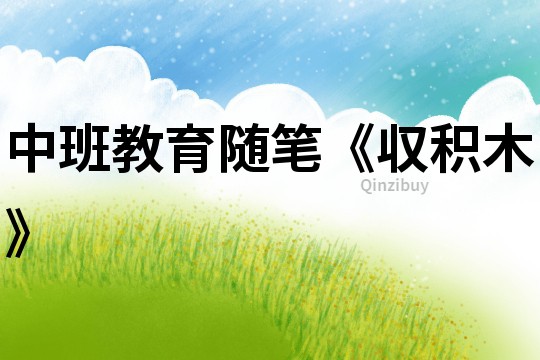 中班教育隨筆《収積木》