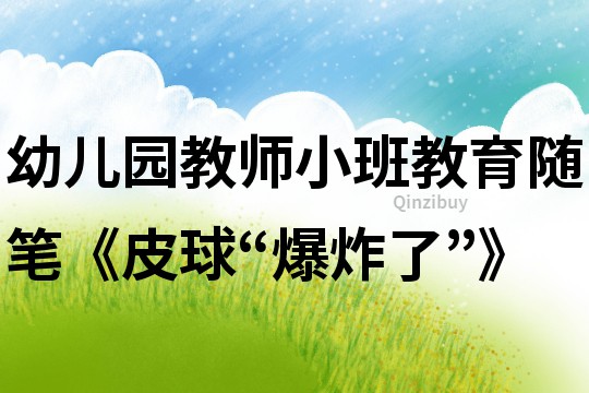 幼兒園教師小班教育隨筆《皮球“爆炸了”》