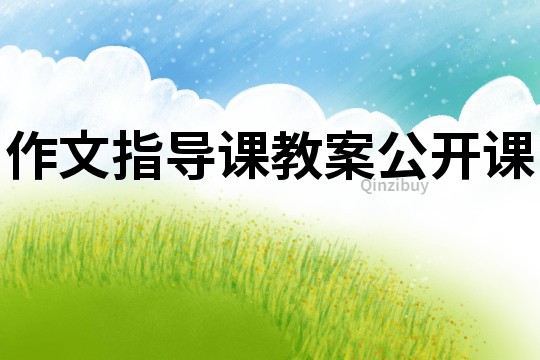 作文指導課教案公開課