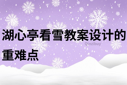湖心亭看雪教案設(shè)計(jì)的重難點(diǎn)