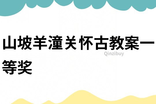 山坡羊潼關懷古教案一等獎