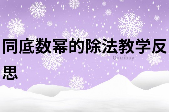 同底數冪的除法教學反思