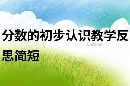 分數(shù)的初步認識教學反思簡短