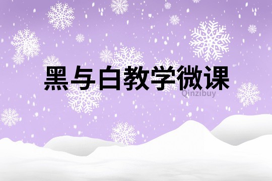 黑與白教學(xué)微課