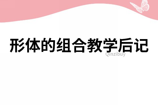 形體的組合教學后記