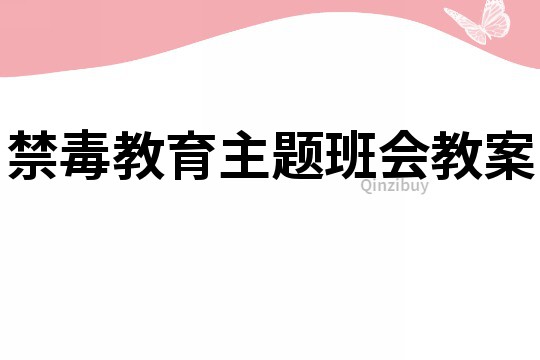禁毒教育主題班會教案