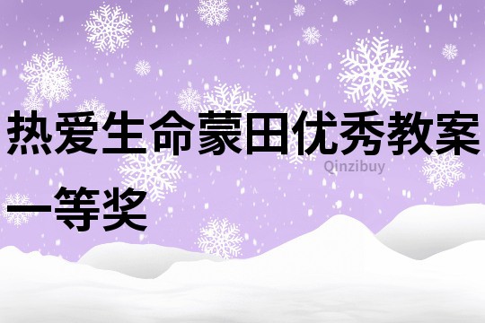 熱愛生命蒙田優秀教案一等獎