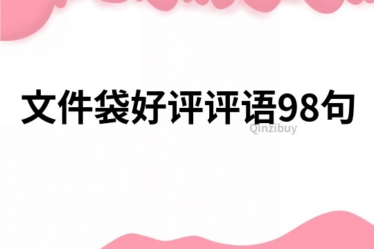 文件袋好評評語98句