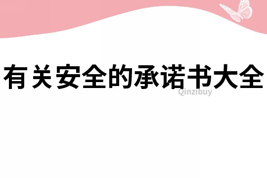 有關安全的承諾書大全