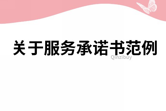 關于服務承諾書范例