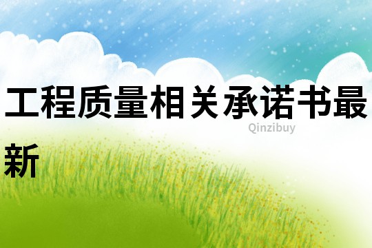 工程質量相關承諾書最新