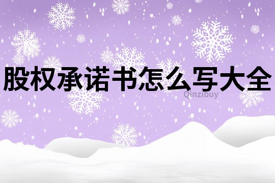 股權承諾書怎么寫大全