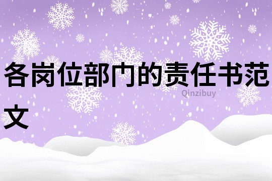 各崗位部門的責(zé)任書范文