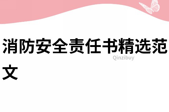 消防安全責任書精選范文