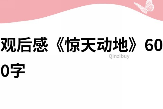 觀后感《驚天動(dòng)地》600字