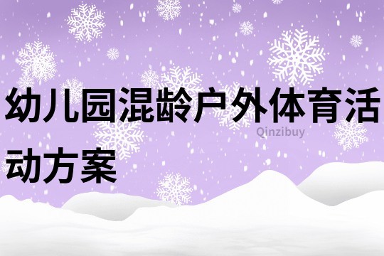 幼兒園混齡戶外體育活動方案