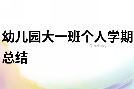 幼兒園大一班個人學(xué)期總結(jié)